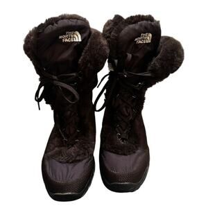 The North Face Women’s Brown Lace Up Goose Down Faux Fur Winter Boots (8)